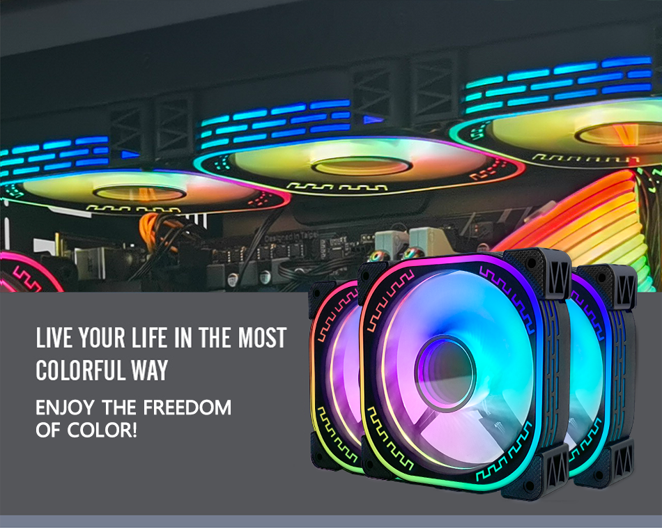 TrueNort Pc Case Fan 120mm RGB 6Pin 12V 3W White, Single Fan TrueNort Pc Case Fan 120mm RGB 6Pin 12V 3W White, Single Fan